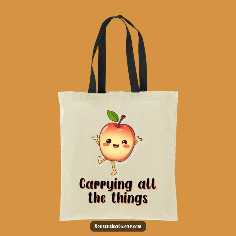 Funny Apple Tote Bag: Handstand Character for a Stylish Gift