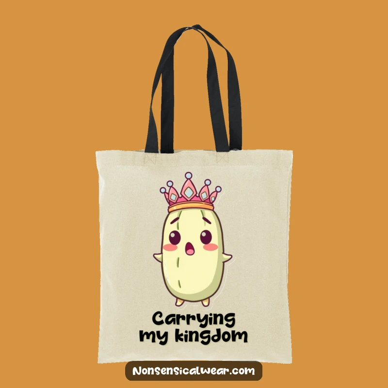Funny Surprised Pickle King Tote Bag: Carry Your Kingdom with Humor