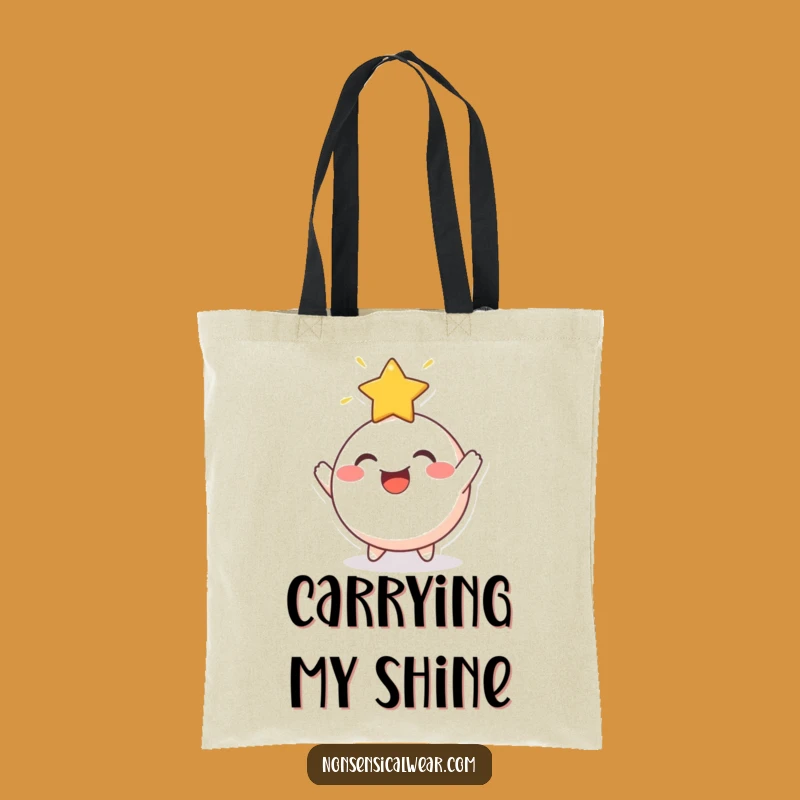 Funny Star Bouncing Round Character Tote Bag - Celestial Style for Everyday