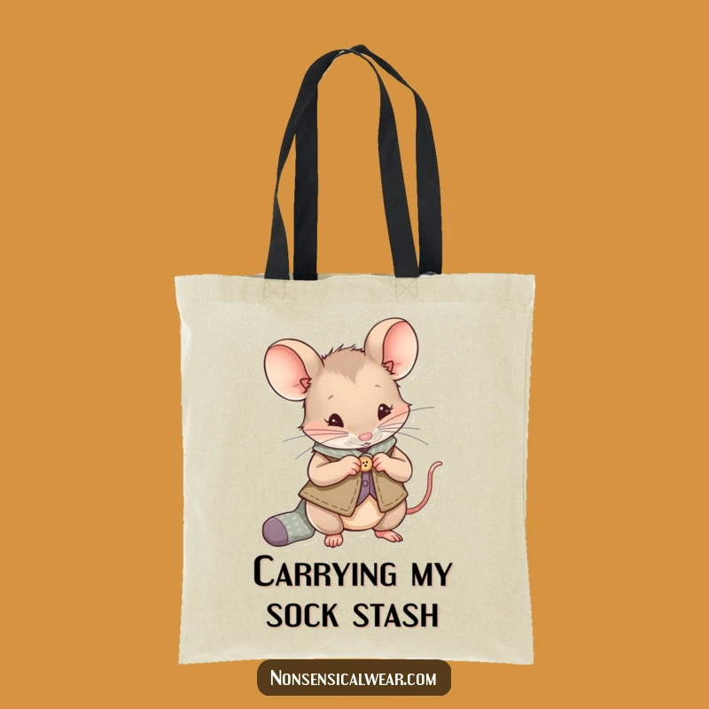 Funny Mouse Sewing Tote Bag: Vest-Wearing Creator, Practical Funny Gift