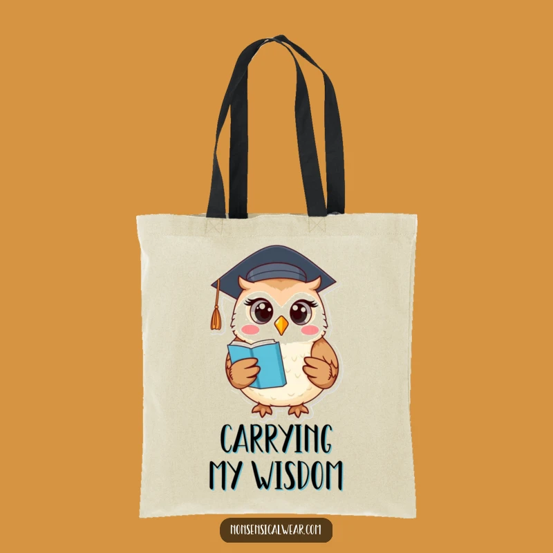 Funny Owl Tote Bag: Carry Books and Laughs in Scholarly Style