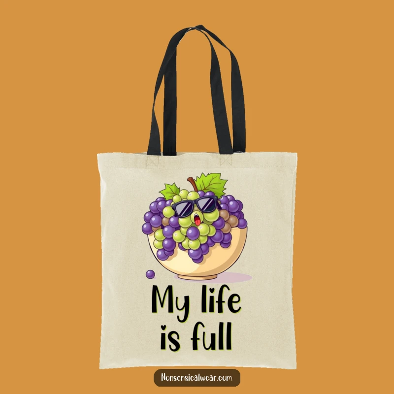 Funny Grapes Sunglasses Tote Bag - Whimsical Fruit Carryall Gift