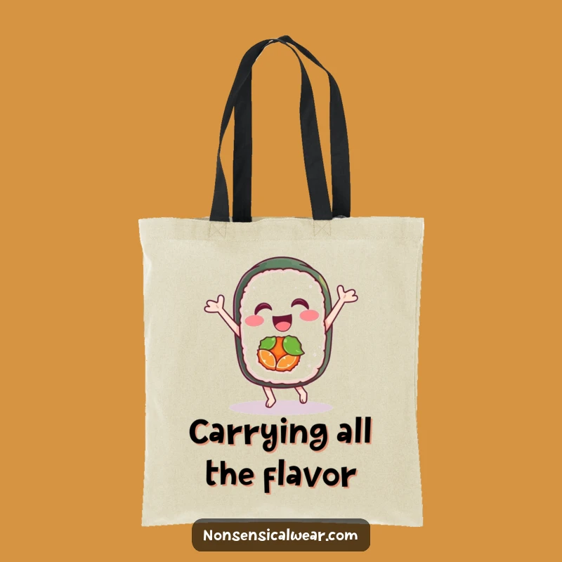Funny Sushi Dance Tote Bag: Joyful Accessory, Great Funny Gift for Foodies