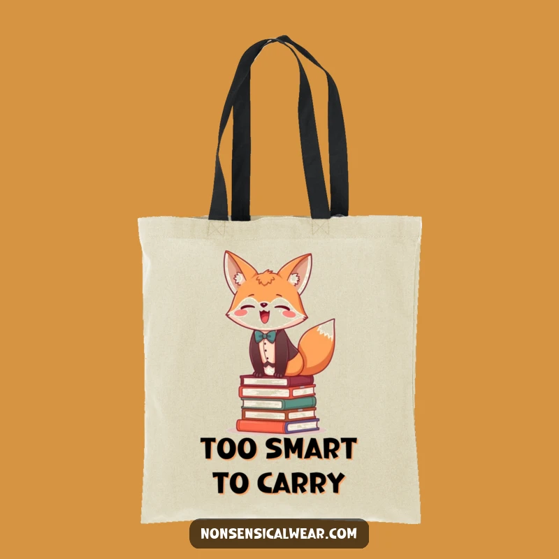 Funny Fox Bookworm Tote Bag: Carry Your Knowledge with Humor, Gift